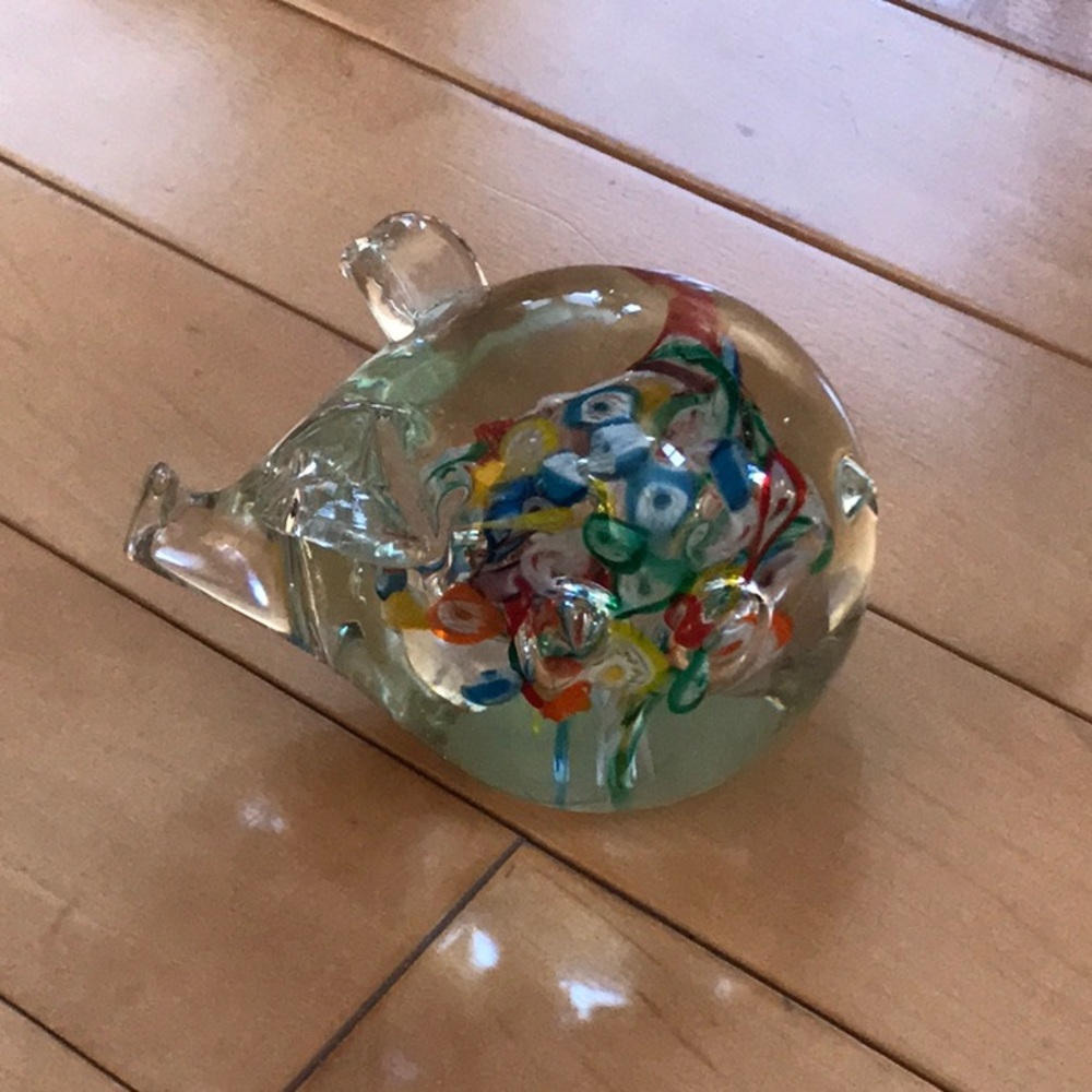 Vintage Lenwile ARDALT Art Glass Milliflore Pig - Japan